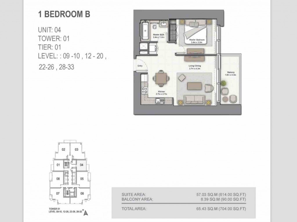 52 42 dubai marina 1 floor plan 1 bed type b Synergy