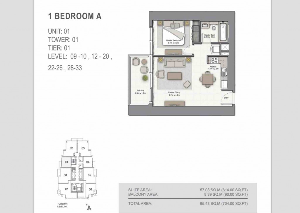 52 42 dubai marina floor plan 1 bedroom Synergy.Properties