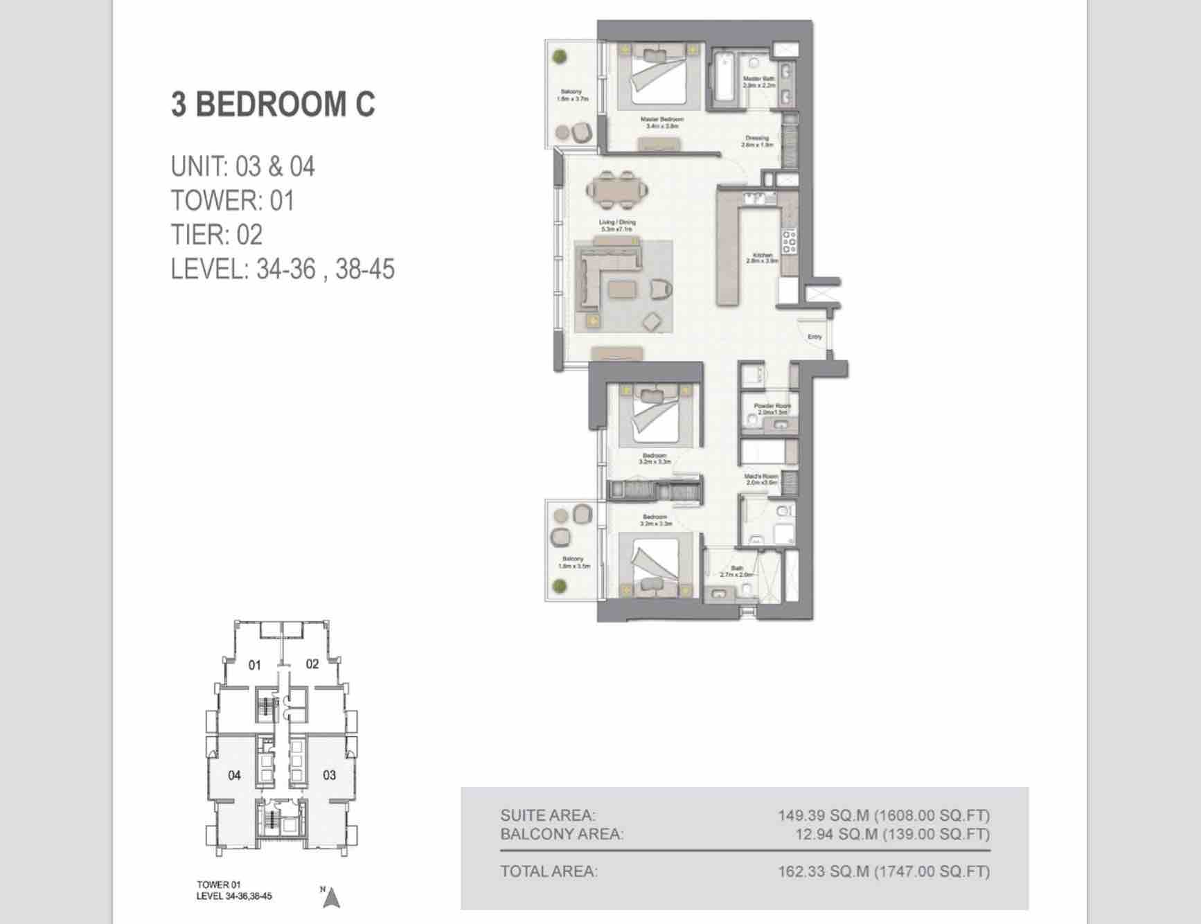 52 42 dubai marina floor plan 3 bedroom Synergy.Properties