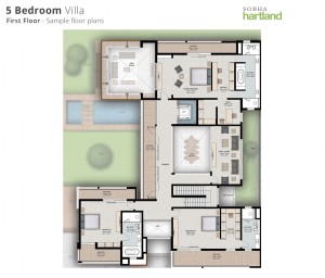 5BR first floor-Floor-plans-sobha hartland