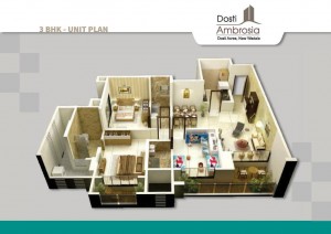 DostiAmbrosia_Floorplan_3BHK