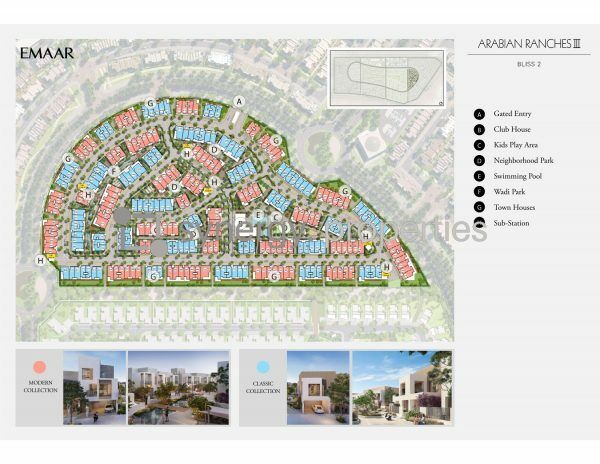 Emaar Bliss 2 Townhouses at Arabian Ranches 3 | Duplex and Triplex Townhouses inspired by Homes in Santorini Greece
