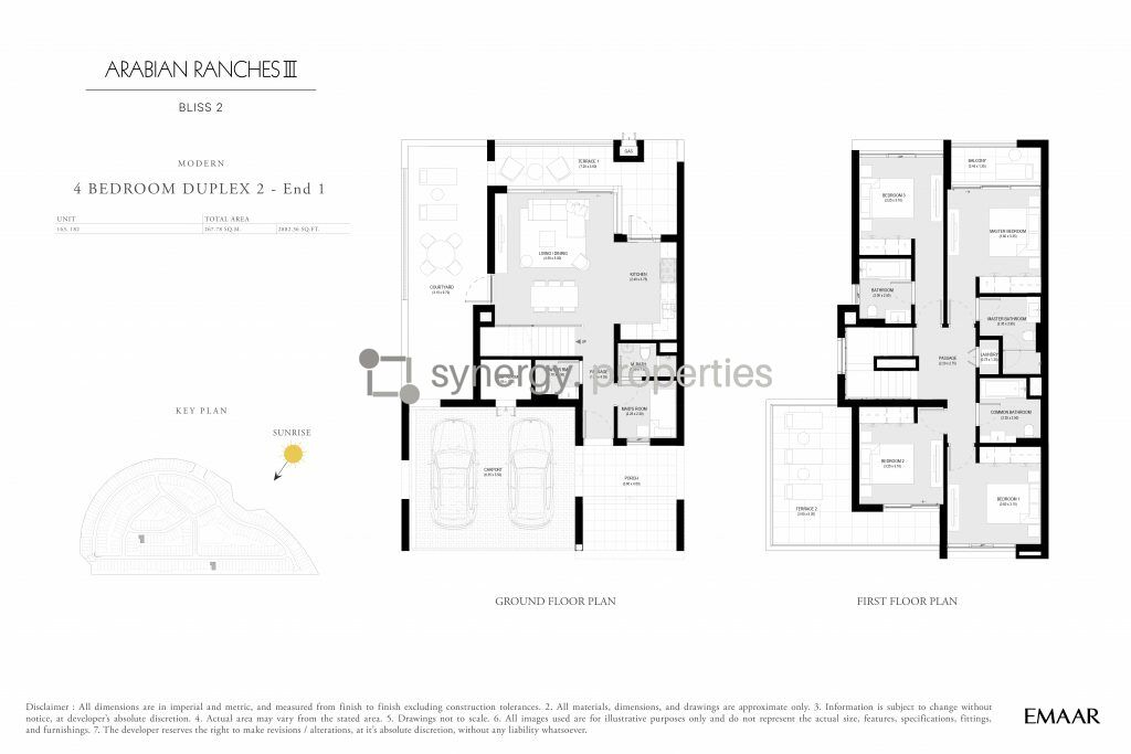 Emaar Bliss 2 Townhouses at Arabian Ranches 3 | Duplex and Triplex Townhouses inspired by Homes in Santorini Greece