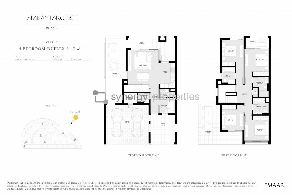 Emaar Bliss 2 Townhouses at Arabian Ranches 3 | Duplex and Triplex Townhouses inspired by Homes in Santorini Greece